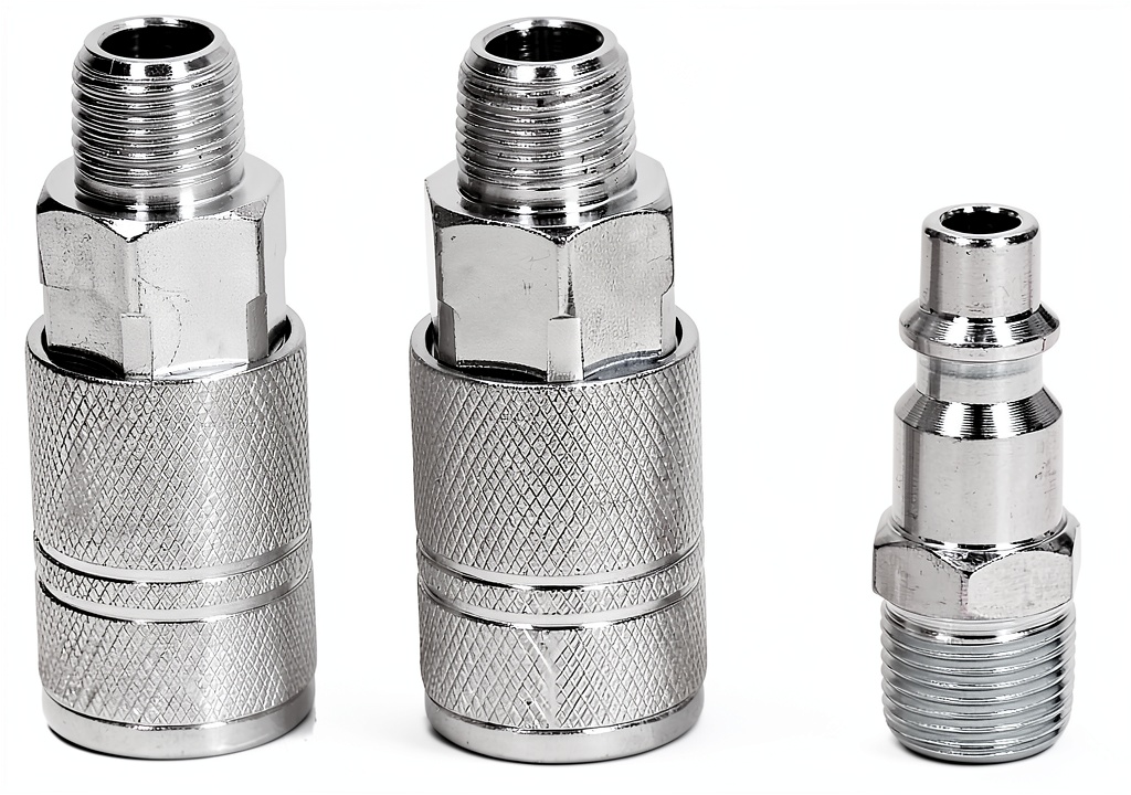 Tyenaza air hose connector showing aluminum alloy construction and locking mechanism
