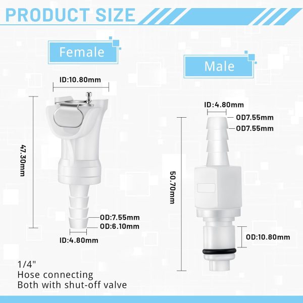 Chunful Quick Disconnect Hose Barb Insert POM Plastic 10-1