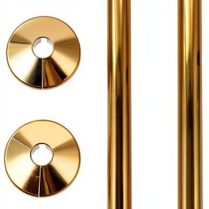ARTIBETTER 2 Sets Golden Pvc Pipe Covers Radiator Pipe Sleeve Escutcheon Plate for 15Mm, Decorative Tube Covers for Plumbing Supply, Easy Installation for Home and Office-0