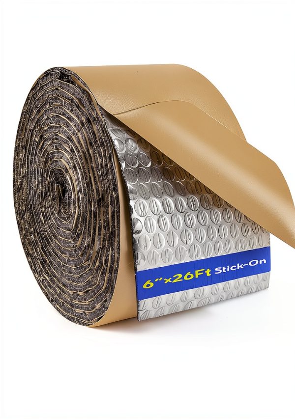 6" x 26' Pipe Insulation Wrap Double Bubble Foil Insulation Tape,Self-Adhesive Reflective Roll for Outdoor, HVAC Duct, AC Hose, Attics, Windows, Garages-0