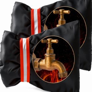 Outdoor Faucet Cover LLWAN 2-Pack Black Waterproof Sock 6.7"x8.3"-0