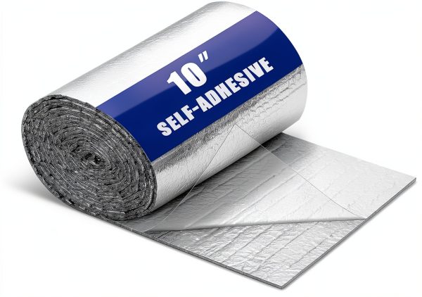Double Reflective Insulation Roll, Pipe Duct Insulation Roll, Self Adhesive Aluminum Foil Bubble Radiant Barrier Tape for HVAC Duct, Window Thermal Barrier and Weatherproof (10in X 16.4ft)-0