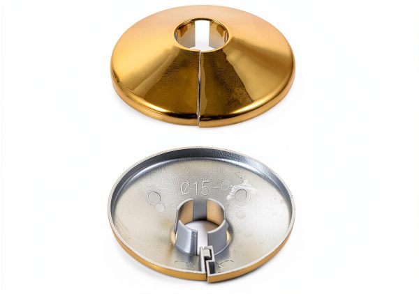 ARTIBETTER 2 Sets Golden Pvc Pipe Covers Radiator Pipe Sleeve Escutcheon Plate for 15Mm, Decorative Tube Covers for Plumbing Supply, Easy Installation for Home and Office-3