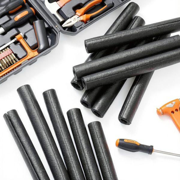 Amylove 12 Pcs 1 Feet Foam Pipe Insulation Foam Tube Insulating Water Pipe Pool Swim Noodles Pre Slit Heat Preservation Pipes Covers for Tubing Outdoor Winter Freeze Protection(Black, 1/2 Inch)-6