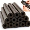 Amylove 12 Pcs 1 Feet Foam Pipe Insulation Foam Tube Insulating Water Pipe Pool Swim Noodles Pre Slit Heat Preservation Pipes Covers for Tubing Outdoor Winter Freeze Protection(Black, 1/2 Inch)-0