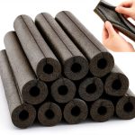 Amylove 12 Pcs 1 Feet Foam Pipe Insulation Foam Tube Insulating Water Pipe Pool Swim Noodles Pre Slit Heat Preservation Pipes Covers for Tubing Outdoor Winter Freeze Protection(Black, 1/2 Inch)-0