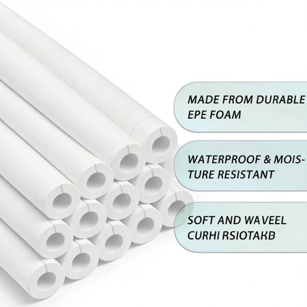 12 PCS Clamp Foam Tubes 16.9 x 1.7 Inch OD 1 Inch ID Foam Noodles Pipe with Hoop and Loop for Edge Protection, Pool Noodles, Bumpers, Table Legs-2