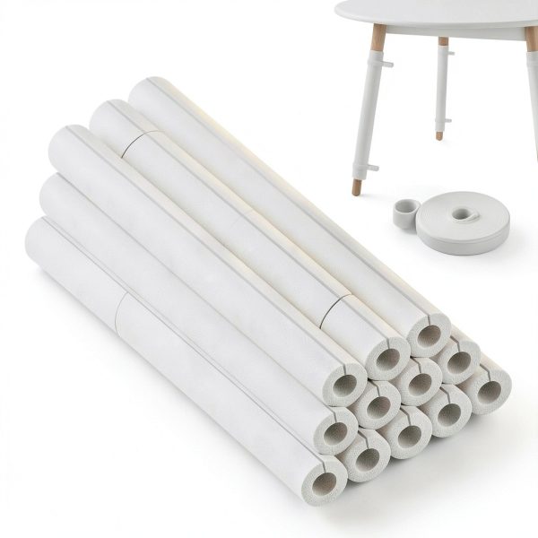 12 PCS Clamp Foam Tubes 16.9 x 1.7 Inch OD 1 Inch ID Foam Noodles Pipe with Hoop and Loop for Edge Protection, Pool Noodles, Bumpers, Table Legs-0